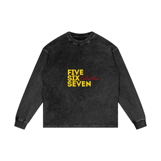 Acid Wash Oversize Long Sleeve T-Shirt - 250 GSM